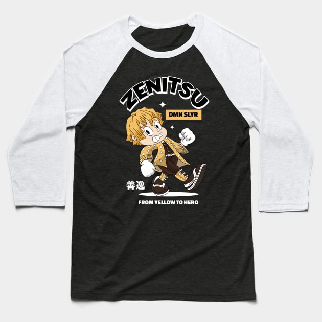 Agatsuma Zenitsu Baseball T-Shirt by Harrisaputra